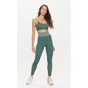 The Upside Women's Ribbed Seamless 25in Midi Pants Pine/Matcha Size M (US 8) NWT